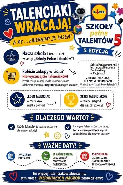 Szkoła Podstawowa nr 5 w Chojnicach dołącza do akcji Lidla „Szkoły Pełne Talentów”