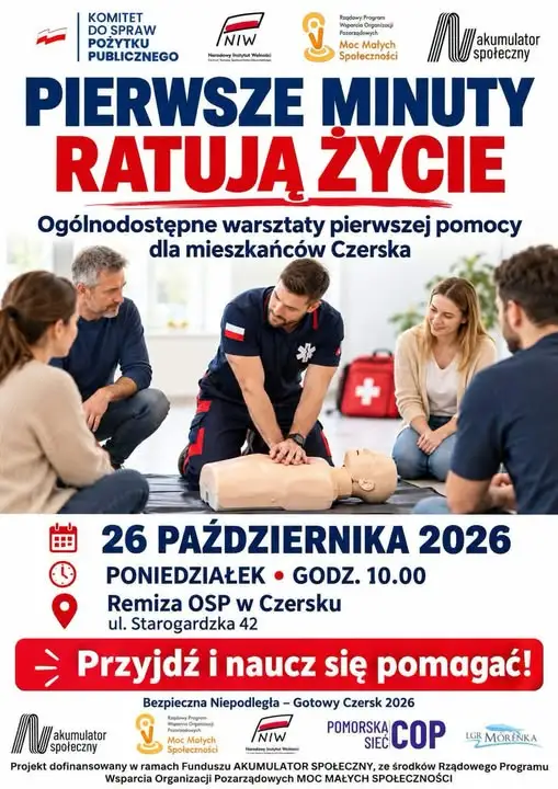 Czersk: Warsztaty pierwszej pomocy w remizie OSP już 26 października