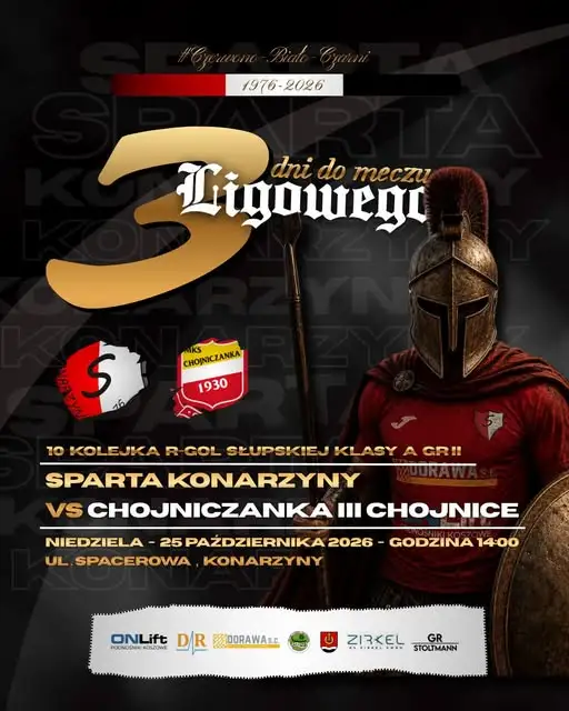 Sparta Konarzyny podejmie rezerwy Chojniczanki w 10. kolejce słupskiej Klasy A