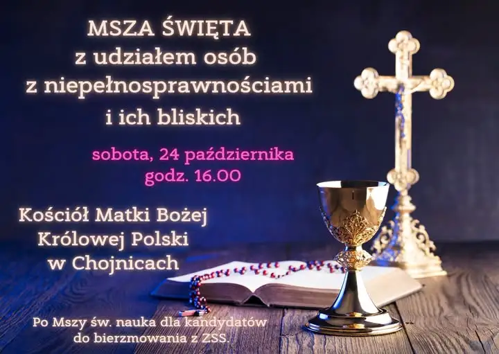 Msza święta z osobami z niepełnosprawnościami w Chojnicach – gościem ks. Bartek Labuda