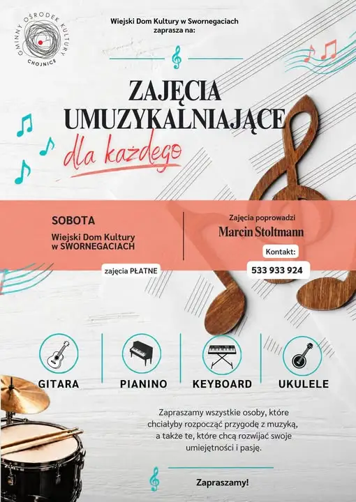 Nauka gry na instrumencie w Swornegaciach – zapisy trwają
