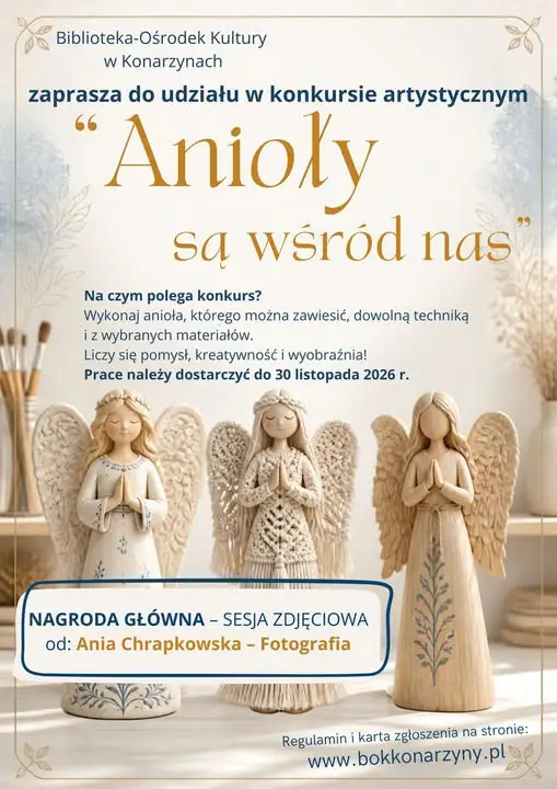 Konkurs artystyczny „Anioły są wśród nas” w Konarzynach – stwórz własnego anioła!