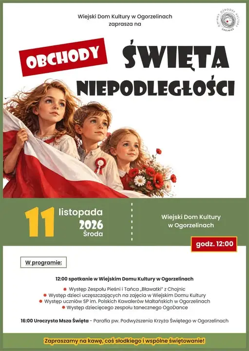 Święto Niepodległości w Ogorzelinach – program obchodów 11 listopada